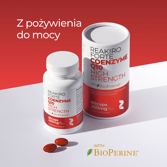 Koenzym CoQ10 60 kaps 100% Ubichinon CoQ10 Biodostępność Ingredienyty