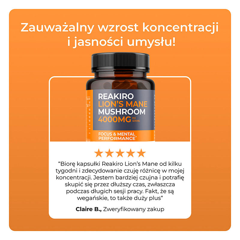 Lion's Mane Mushroom Capsules 4000mg 60pcs - Focus & Mental Performance