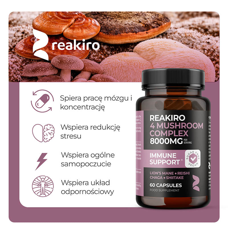 Reakiro 4 mushroom complex benefits
