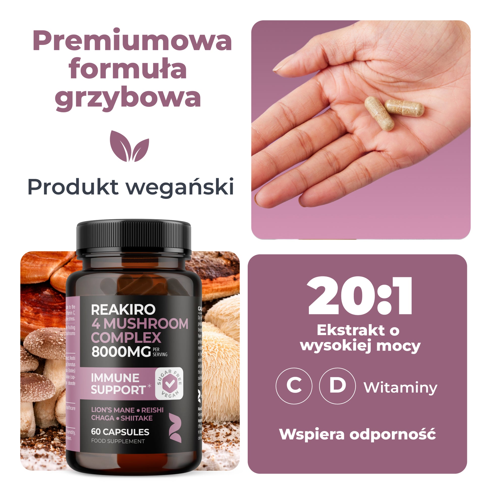 Reakiro 4 mushroom complex vegan
